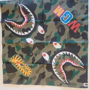 BAPE 1st camo Shark Bandana Green Camo WGM A Bathing Ape Brand New